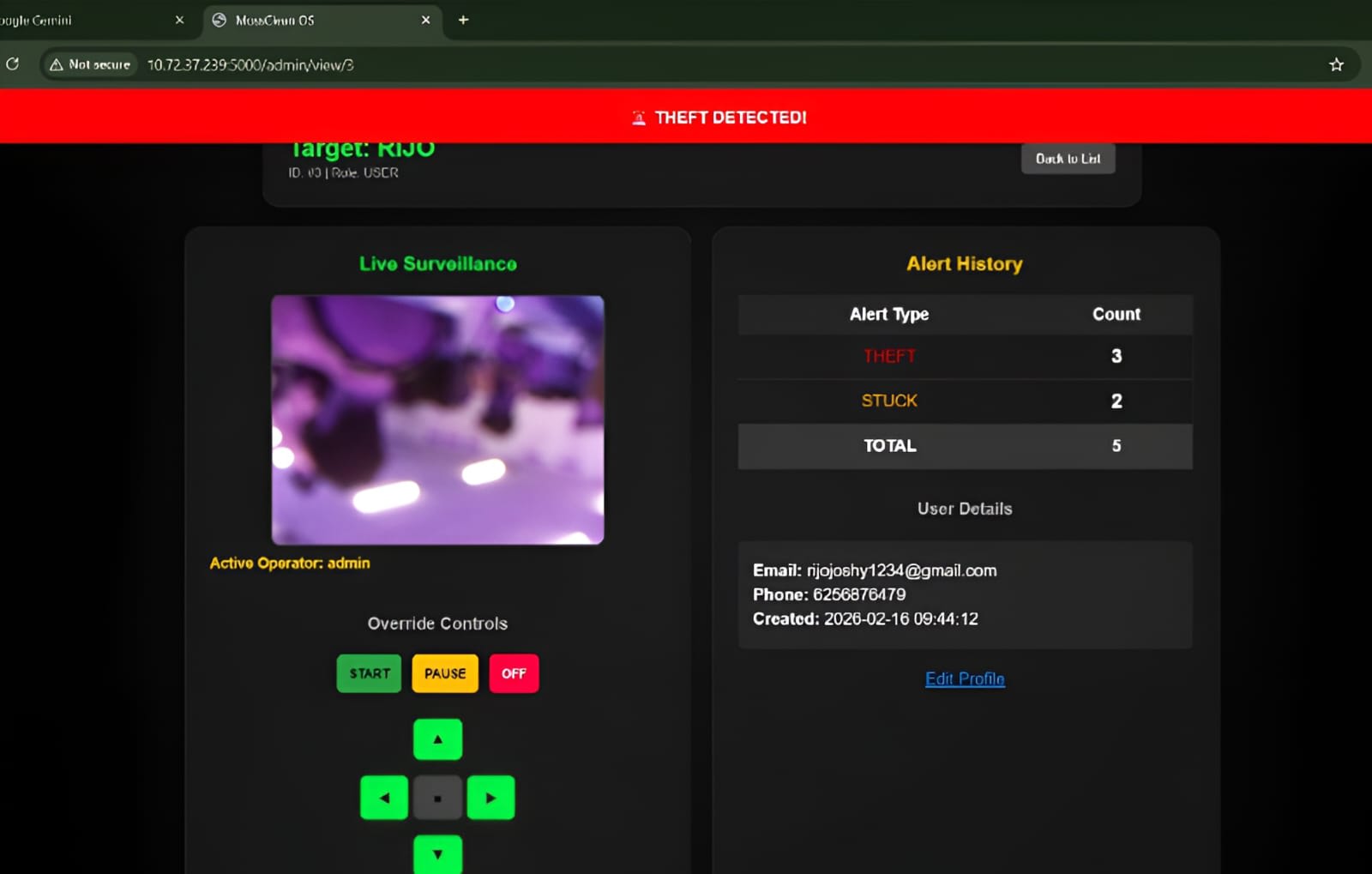 MossClean Web Monitoring Dashboard